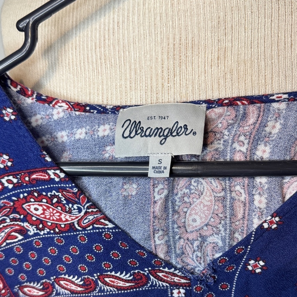 Wrangler Navy and Red Patterned Blouse - Picture 2 of 4